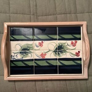 Gail Pittman Blue Grapevine Serving Tray